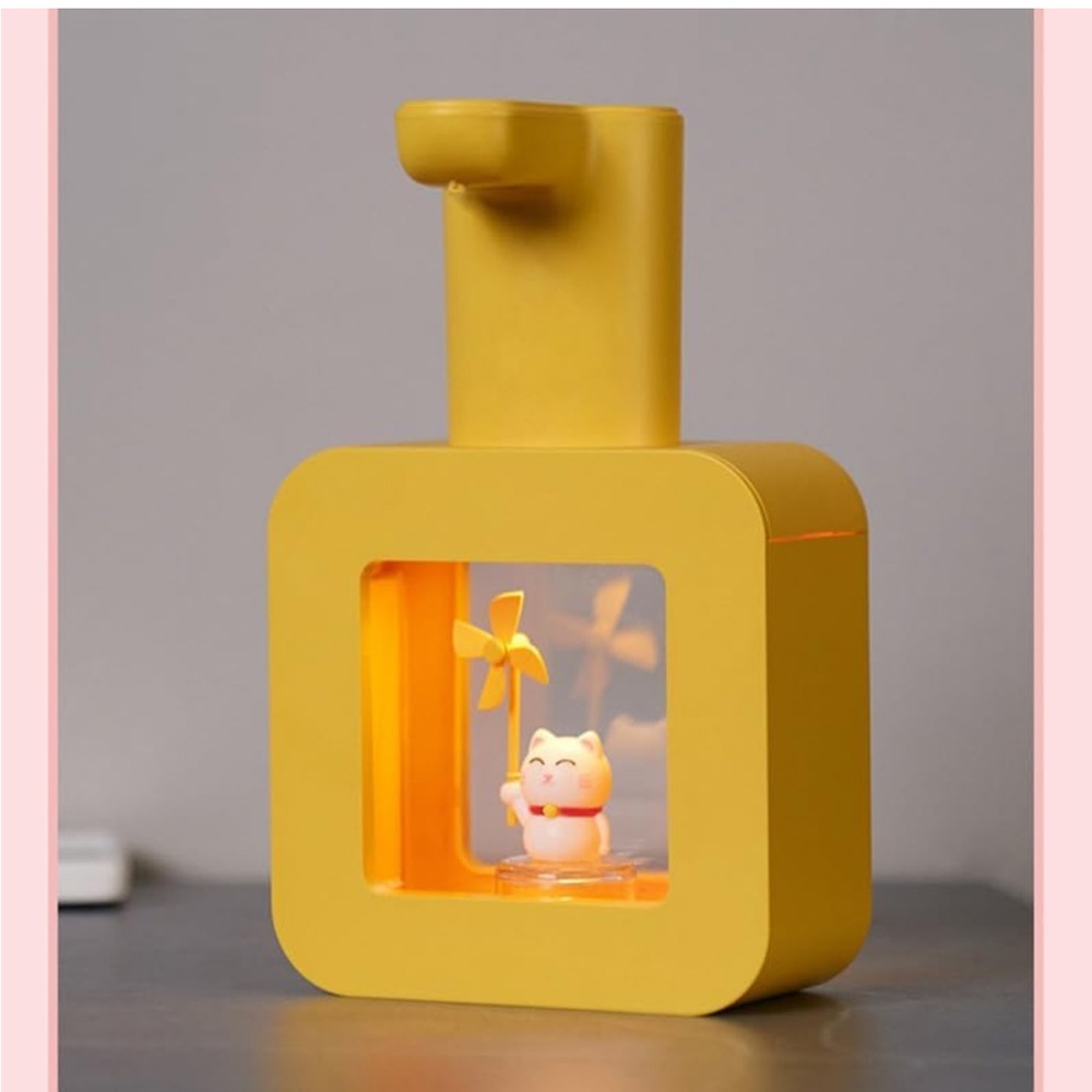 Touchless Automatic Sensor Yellow Soap Dispenser with Cat